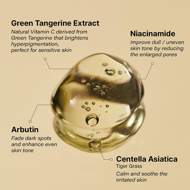 Wholesale Green Tangerine Vitamin C Serum for Dark Spot Care Age Repair Brightening Reduce Wrinkle(pic4)