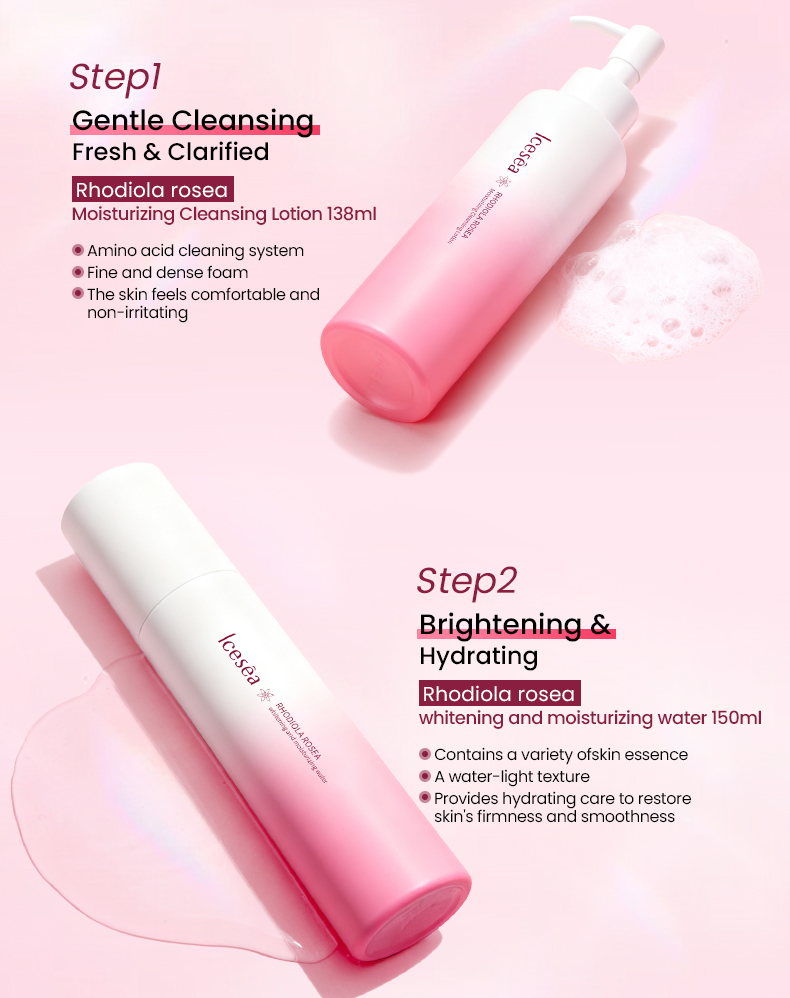 Rhodiola Root Whitening Luxurious Facial Set-Deep Cleansing Even Skin Tone Reduce Blemishes-5 Steps Routine for All Skin Types(pic7)