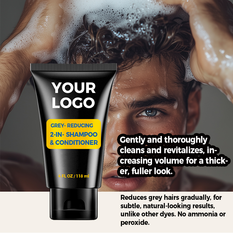 Wholesale 2 in 1 MenS Grey Reducing Shampoo and Hair Conditioner for Gradual Hair Color Hair Care(pic1)