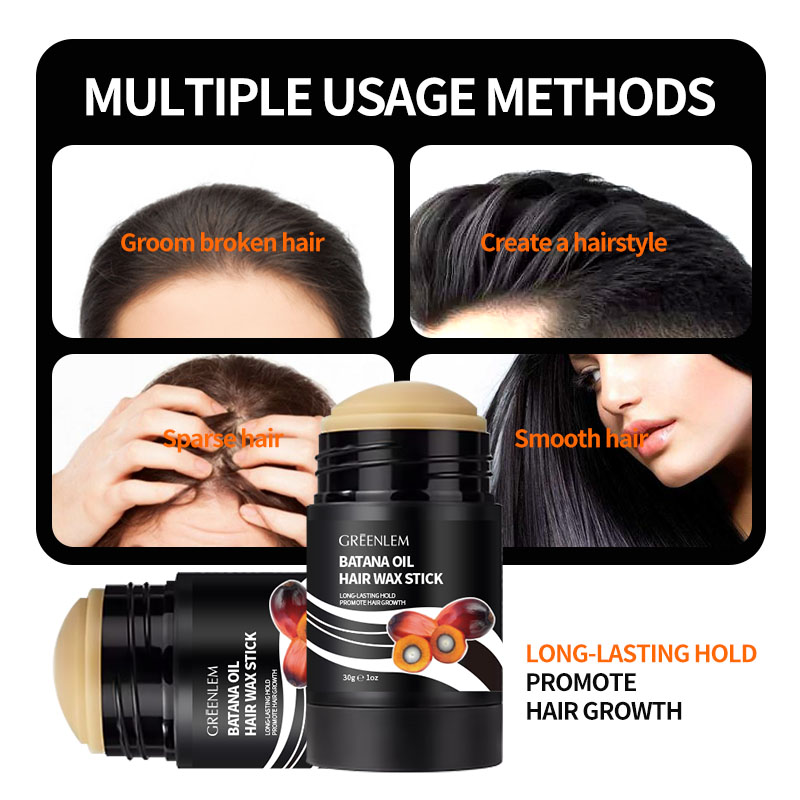 BATANA Organic Curly Hair Wax Stick Styling Natural Wax Batana Oil Shea Butter Jojoba Coconut Oil Strong Hold Shine/Gloss(pic4)