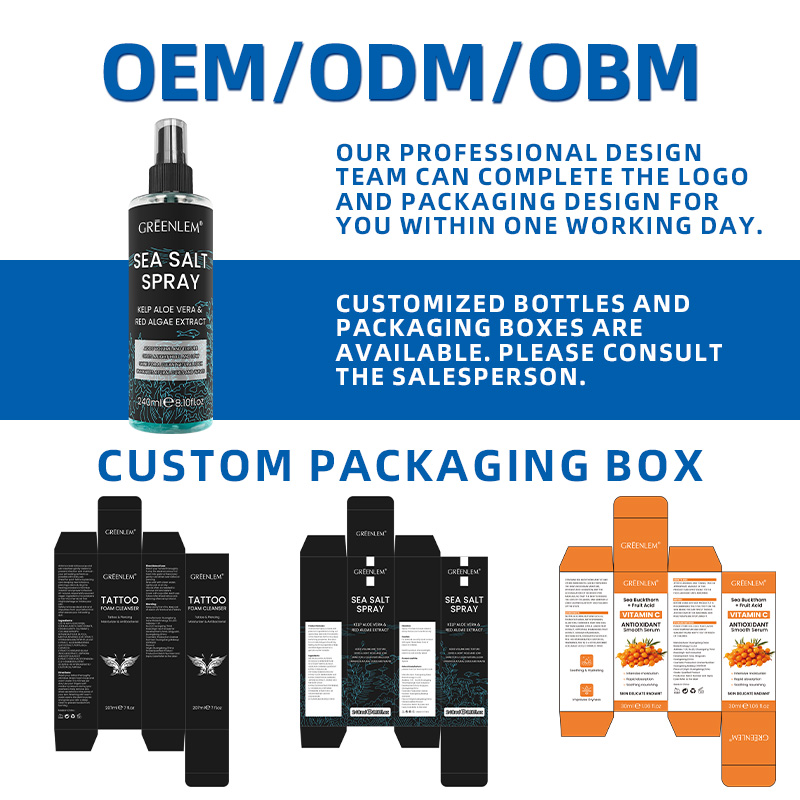 Private Label Mens Herbal Hair Spray Salt Water with Aloe Red Algae Heat Protection for Dry Wavy Hair Enriched Essential Oils(pic5)