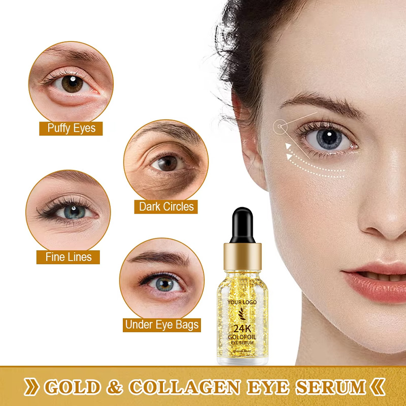 Collagen Eye Serum Skincare Anti Age Skin Products Remove Dark Circles High Quality Gold Foil Eye Serum Beauty Products(pic2)