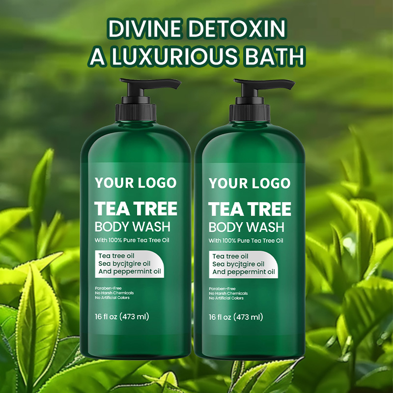 Tea Tree Body Wash With Peppermint and Sea Buckthorn Oil for Nail Conditions Body Odor and Itching(pic6)