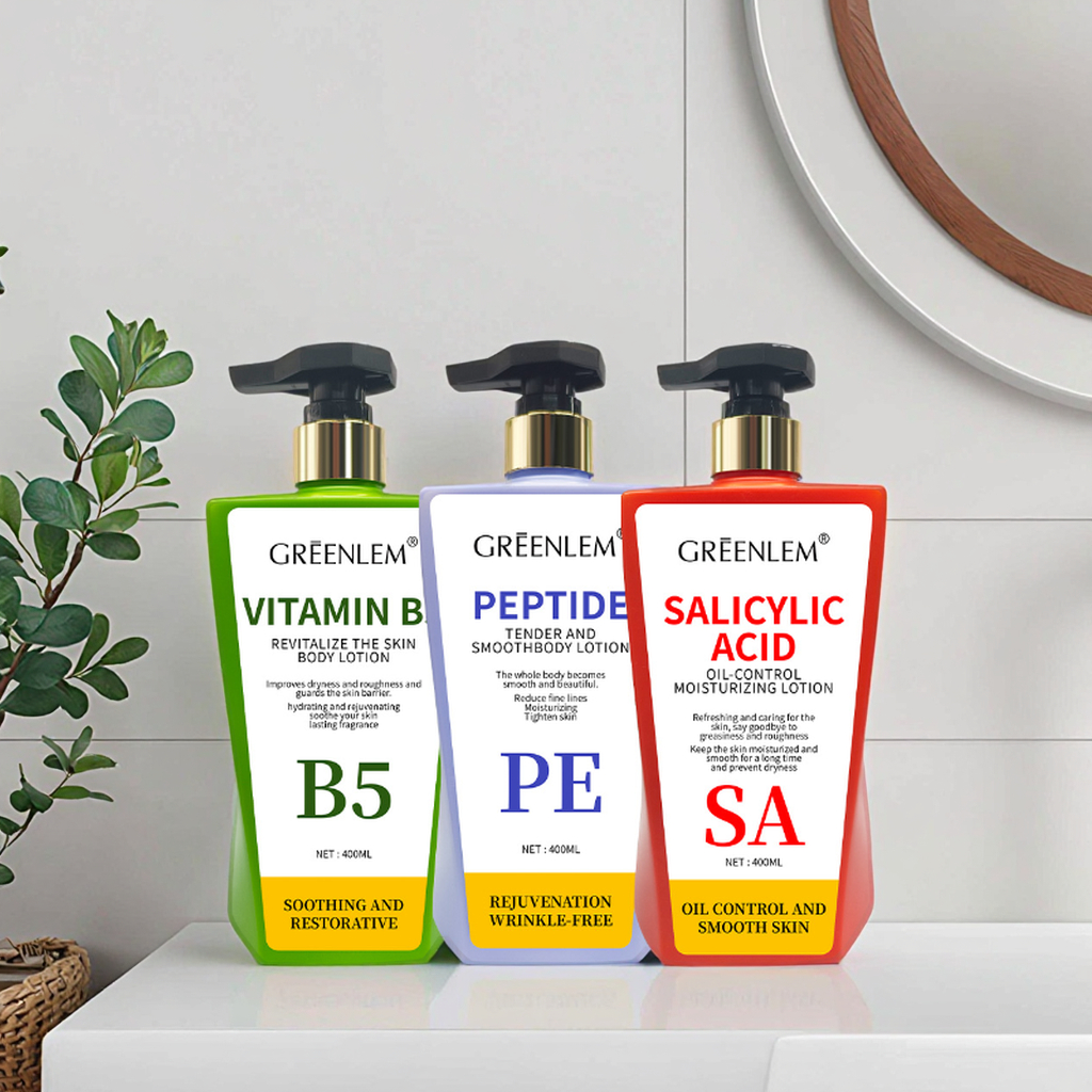 Body Lotion Set of 3: Vitamin B5 for Repair, Peptide for Firming, Salicylic Acid for Smoothing Skin(pic3)